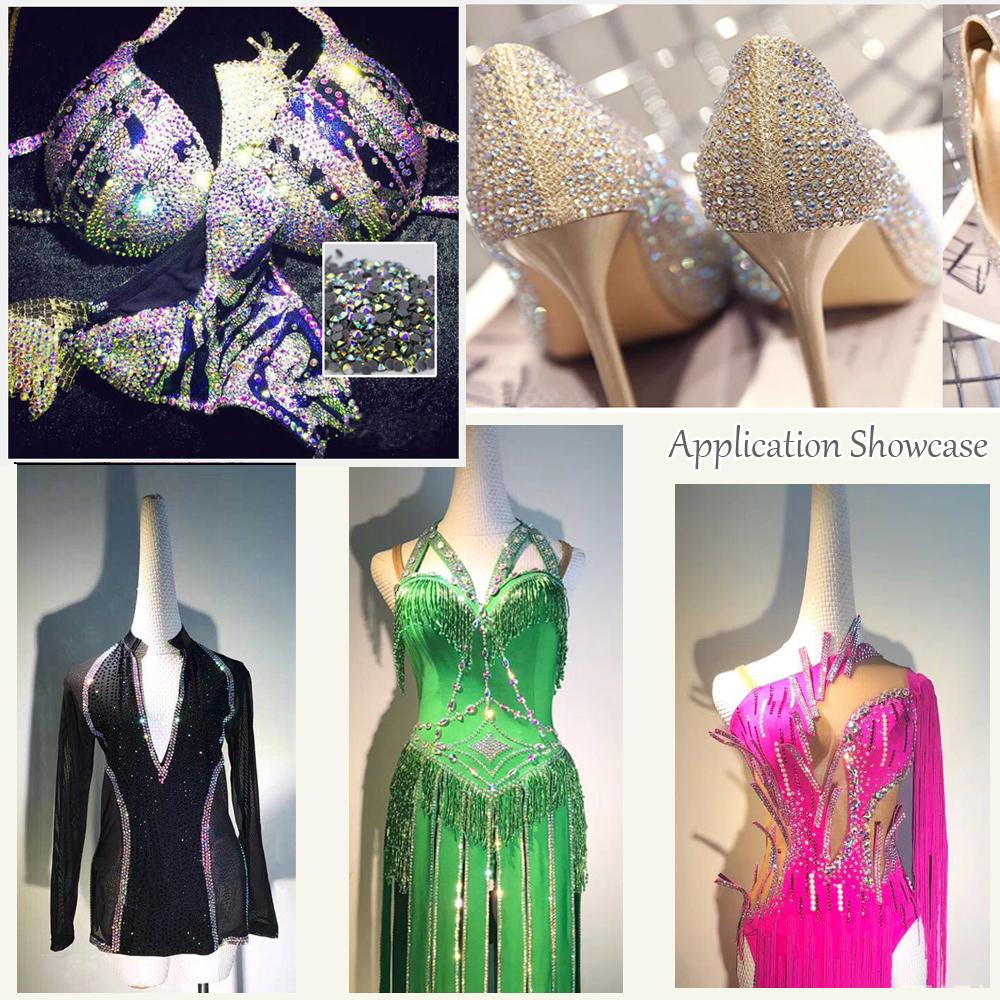 Glitter Mix Size Rhinestones Shiny Crystals Strass Glue Stones Beads Crystals Fabric Crafts Gems Hotfix Rhinestones for Clothes