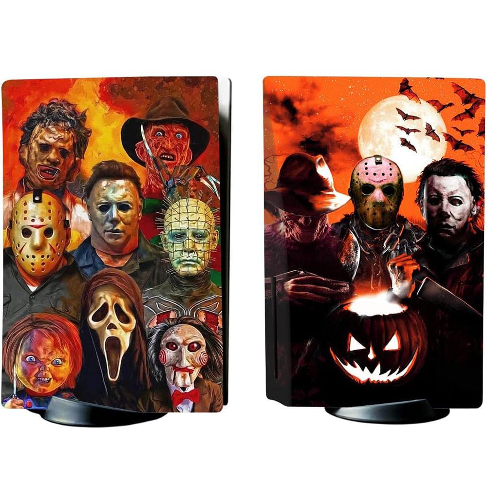 Horror Michael Jason Ghost Sticker Decals For PS5 Standard Disc Console Remote