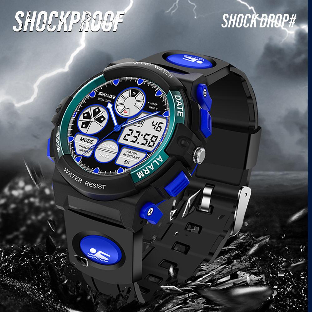 Shuaike 936 Children's Movement 5Atm Waterproof Analog Digital Sports Watch Round Plastic Fashion Watch