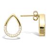 [P8044] - Gold Plated Earrings 'Sissi' White Gold - 13x9 Mm