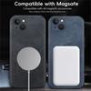For iPhone 14 Magnetic Case with Tempered Glass Film PU Leather+TPU Phone Cover Precise Cutouts