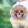 3D Metal Skull Wind Spinner Outdoor Decor with Vibrant Floral Geometric Patterns Rotating Sculpture for Yard Patio Garden Halloween Fall Decoration