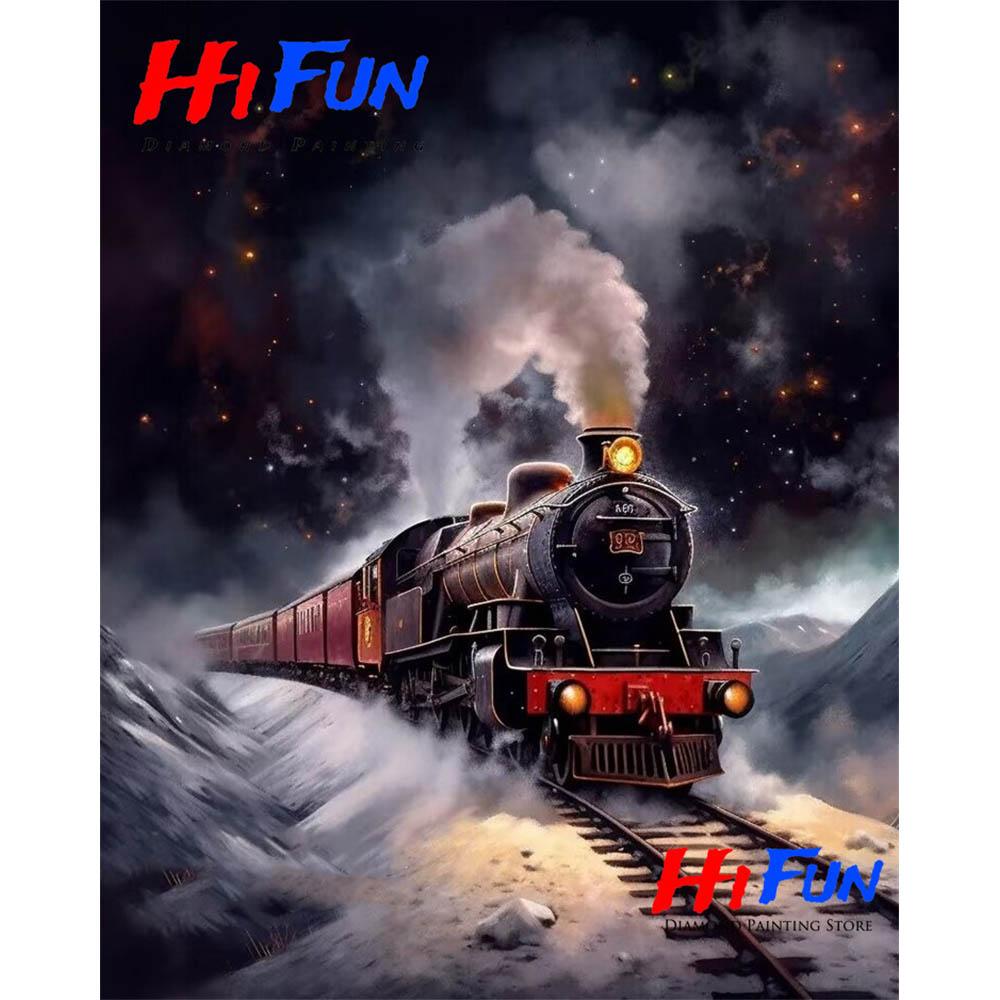 Паровозик Алмазная мозаика Постер поезда Harris Express для детской комнаты Декор своими руками Мозаичная вышивка Милые подарки 2026