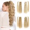 Synthetic Long Curly Clip In Pony Tail Hair Extensions Natural Ponytail Wig Heat Resistant Wig For Women Daily Wear
