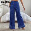 GMXIA Women's High-waisted Fashion Casual Pants Sequin Loose Sag Wide Leg Pants Summer Women