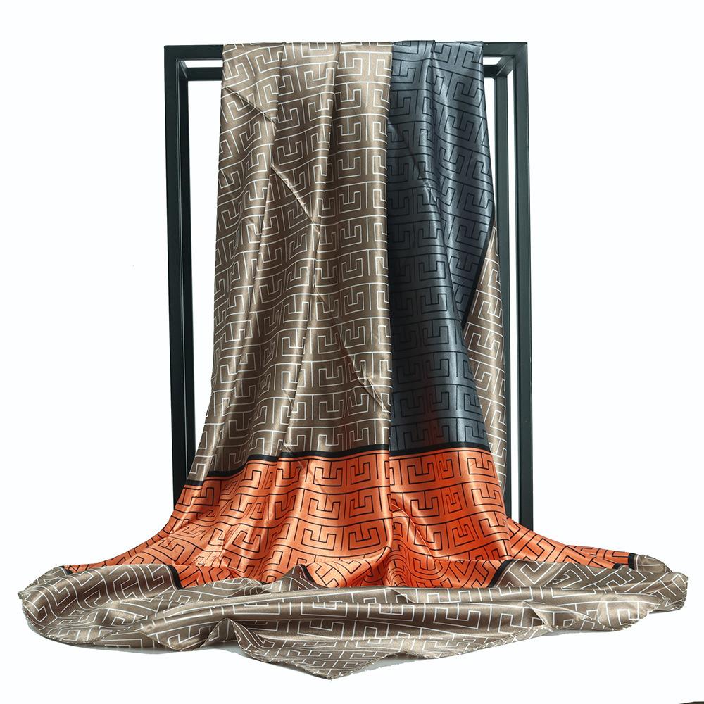 High-quality Luxurious Silk Scarves Headband Scarfs Neck Scarf For Women Chain Silk Scarf Women's Decorative Shawl