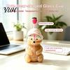 Durable Drinking Container 600ML Bear Glass Tumbler with Lid & Straw, 20oz Borosilicate Leakproof Travel Cup for Iced Coffee, Boba Tea, Milk,