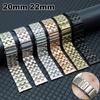 Stainless Steel Watchband Metal Watch Band Premium Solid Polished Bracelet Straps Curved End 24mm 23mm 22mm 21mm 20mm 19mm 18mm