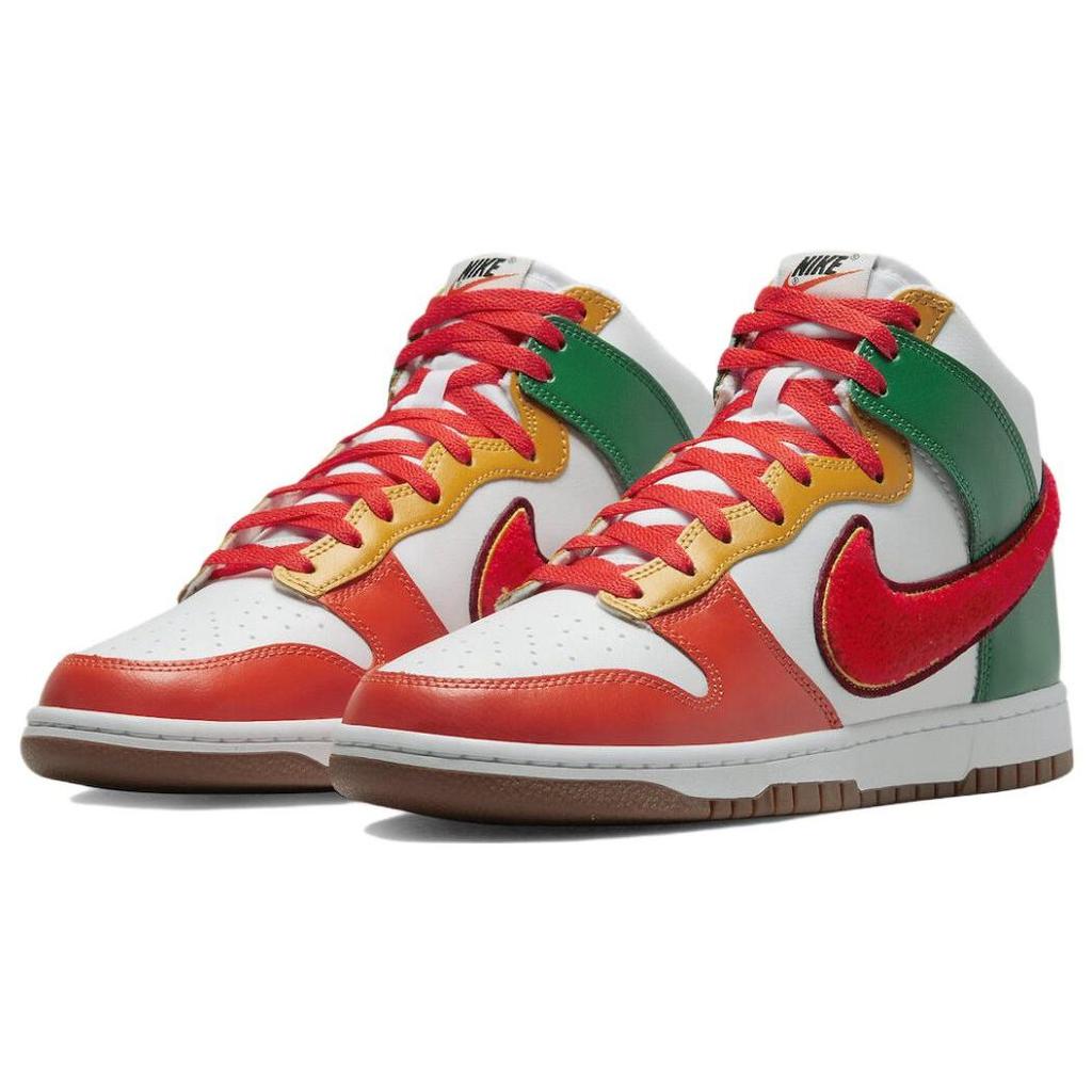 Nike Мужские кроссовки Dunk High Chenille Swoosh красно-белые Team-Red DR8805-100