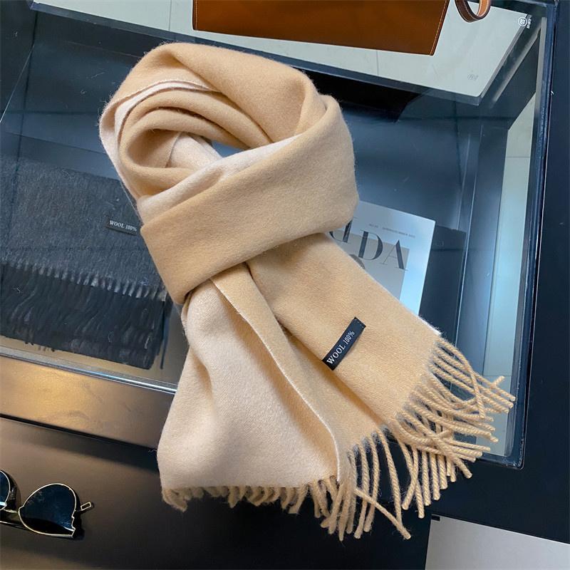 Women's Winter Long Scarf 100% Wool Christmas Scarf Style Warm Soft Chunky Wrap Shawls Scarves Men Thicken Poncho Stoles