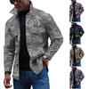 Мужская модная тенденция, повседневная повседневная куртка на пуговицах с длинным рукавом с принтом