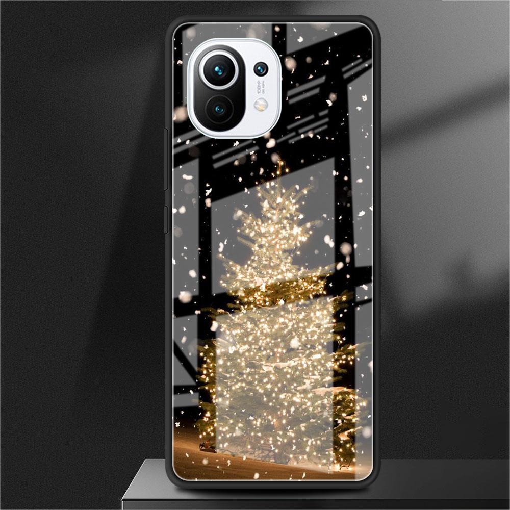 Стеклянный чехол Merry Christmas Tree Deer для Xiaomi Poco X3 NFC 11 Lite 11T F3 M3 Redmi Note 11 10 9 8 Pro 10S 9S 9A 9C Чехол для телефона