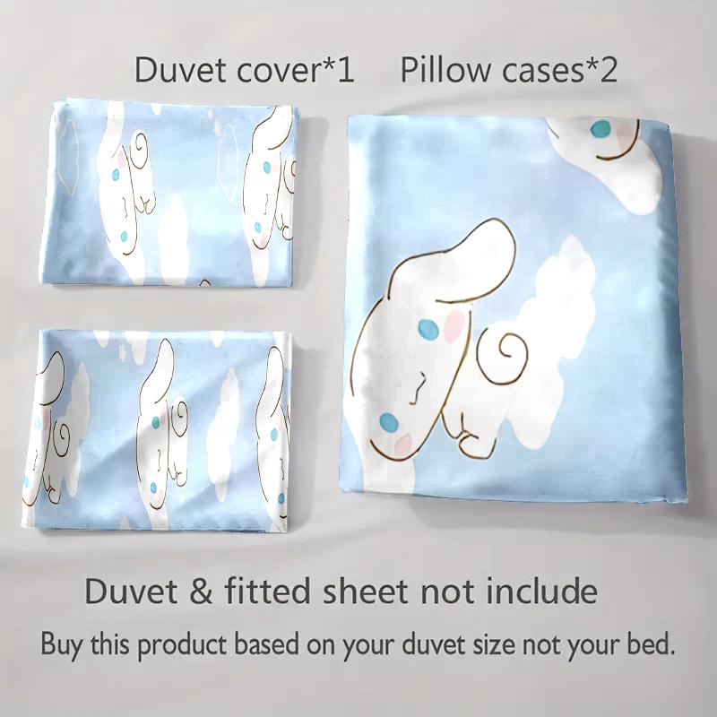 Clouds cartoon rabbits Bedding Duvet cover sets Duvet covers Pillowcases gifts (1 * Duvet Cover 2 * Pillowcases, without duvet insert)