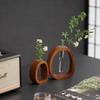 Walnut Wood Chinese-Style Solid Wood Flower Vase Desktop Glass Mini Hydroponic Flower Holder Luxury-inspired Elegant Decorative