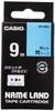 Genuine Casio Nameland Label Writer Tape 9mm Black Letters On Blue Background XR-9BU