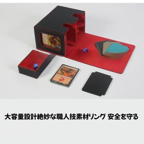 Deck Case, Trading Card Case, Card Display Window, Dice Organizer, Holds 200 Cards, Includes 2 Dividers, 1 Magnetic Loader, and 100 Clear Card Films,