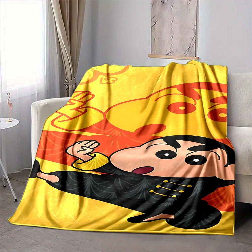 1pc Crayon Shin chan Blanket Lightweight Flannel Blanket Throw Blanket For Sofa, Bed, Travel, Camping, Livingroom, Office, Couch