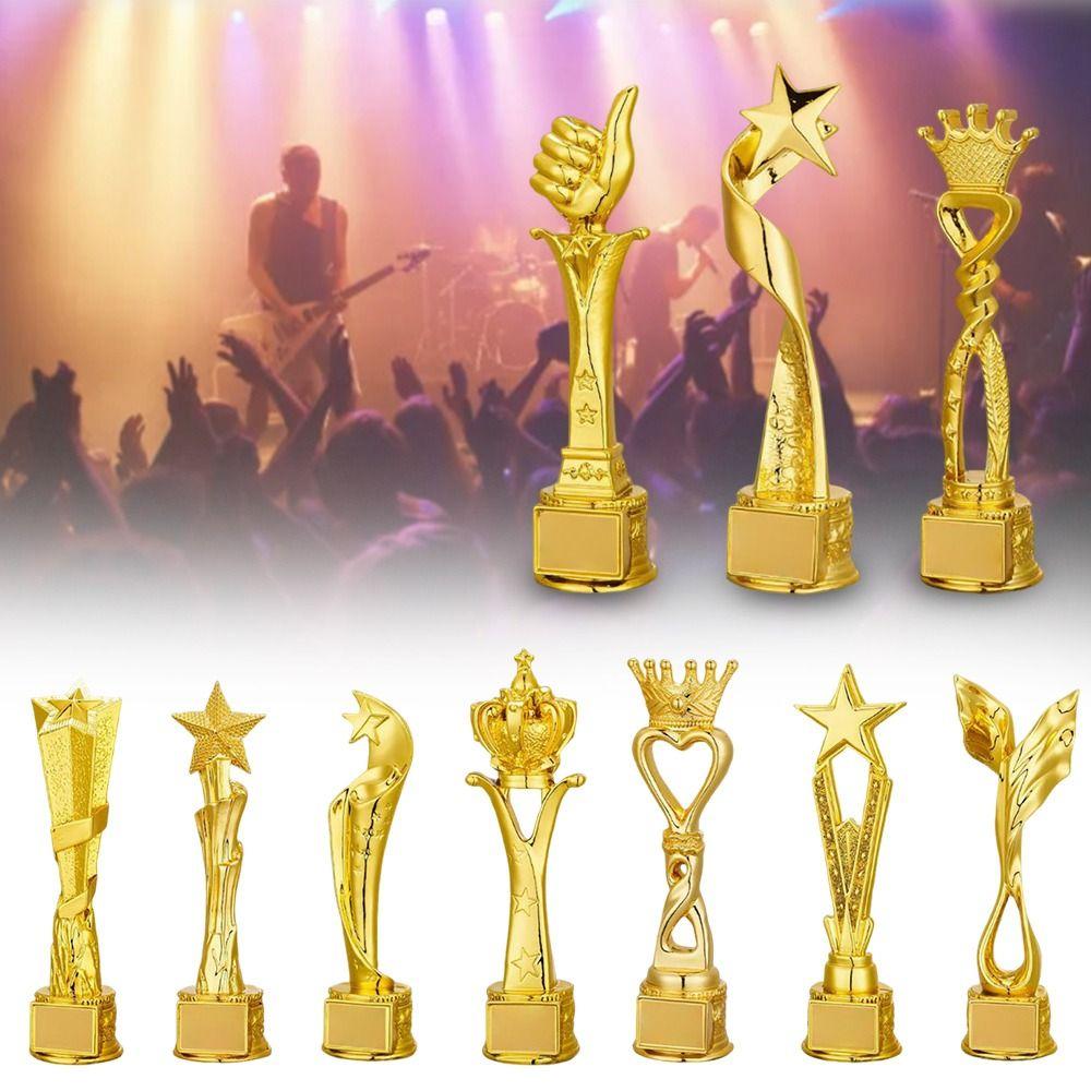 Crown Pentagram Competition Trophy Medal Golden Color Competition Award Children Award Prize