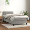 VidaXL Divan Bed and Mattress Light Grey 90x200 Cm Velvet - Model 3141161
