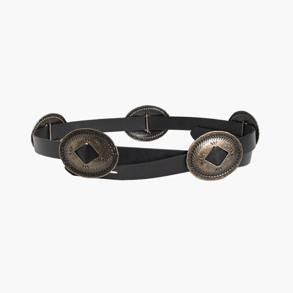 Thin Width Women's Belt Versatile Design Retro Black Belt Fashionable Fashion Belt Daily Wear