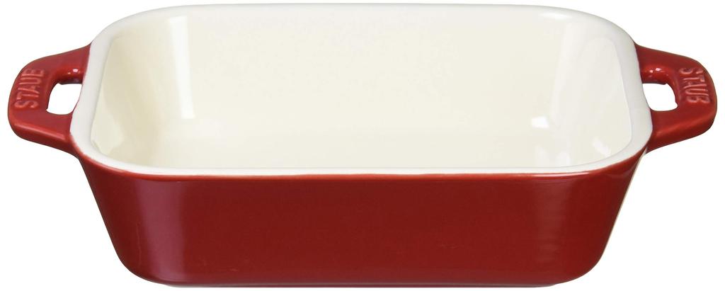 Staub Dish Cherry 14 X Ceramic Gratin Dish Oven Microwave Safe Japanese Dish "Rectangular 11cm" [Authorized Product] 40508-582
