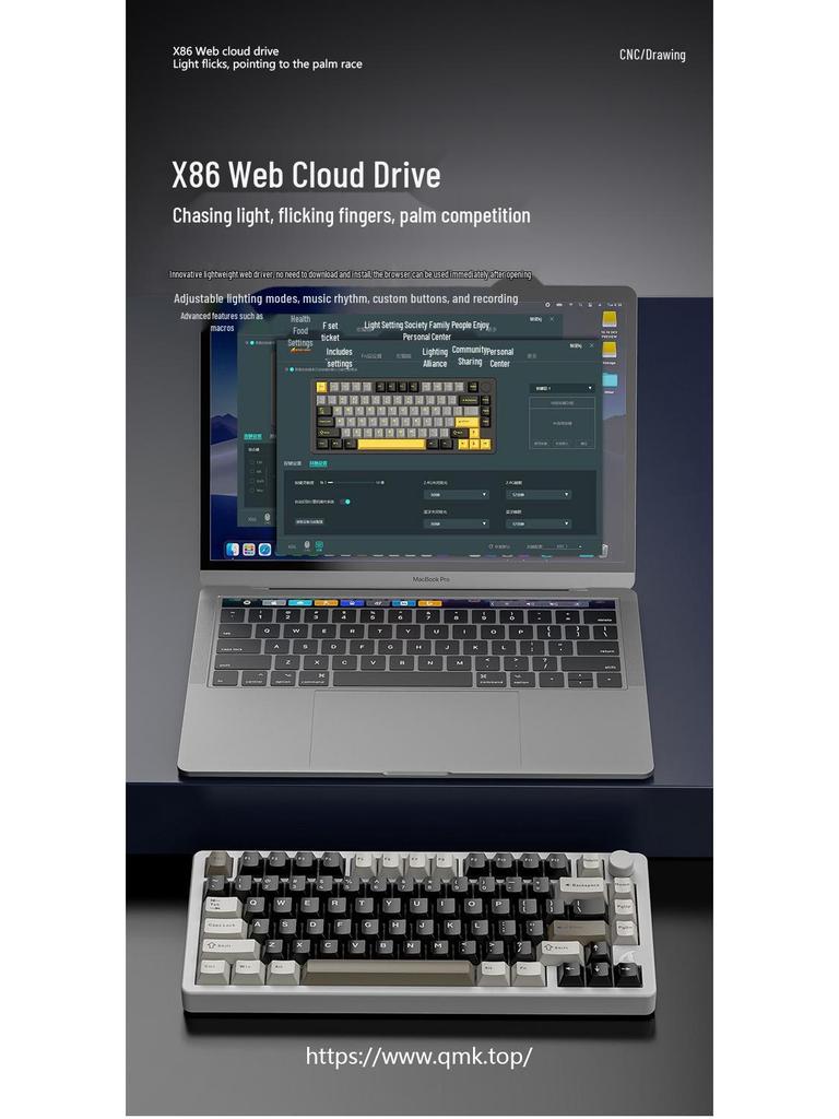 Беспроводная механическая клавиатура Attack Shark X86 RGB - Алюминиевая отделка с Bluetooth, трехрежимная, прокладка