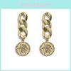 Stylish Alloy Chain Braided Hoop Earrings Trendy European And American Fashion Jewelry For Women
