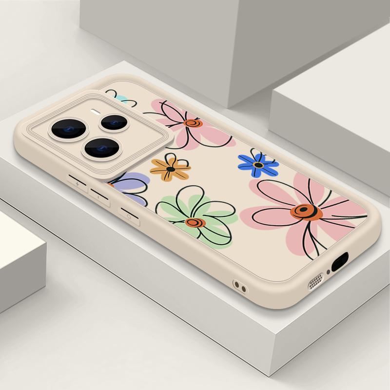 Мягкий силиконовый чехол для телефона с цветочным принтом для Xiaomi 14T Pro 13T Poco X7 F6 X6 Redmi Note 14 Pro 13 12 11 TPU противоударный защитный бампер для объектива