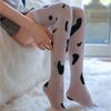 Silk Socks Women Cow Printed Pantyhose Cosplay Stockings Cow Spots Printed Thigh High Stockings