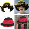 Вязаная крючком шляпа-панама с оборкой для девочки, элегантная вязаная шапка, зимняя теплая шляпа-ведро, головной убор для женщин, весенне-осенняя шляпа