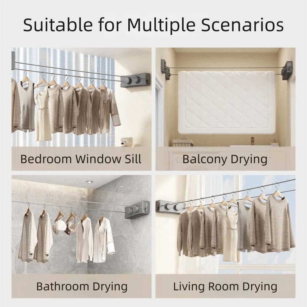 Stainless Steel Retractable Clothesline Heavy Duty Invisible Clothesline Balcony Drying