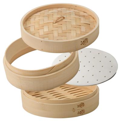 Пароварка из бамбука Heist с основанием, 18 см, 1 ярус, включает 20 специальных листов, для коммерческого использования, пароварка, FH85018D-11