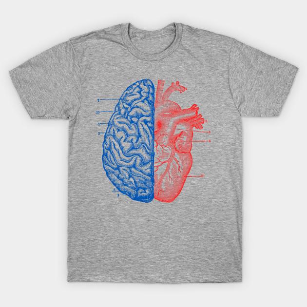 Unisex Fashion TShirt Heart And Brain Print TShirt Plus Size S-5XL T-Shirt 100%Cotton Tops O Neck Short Sleeve Tees