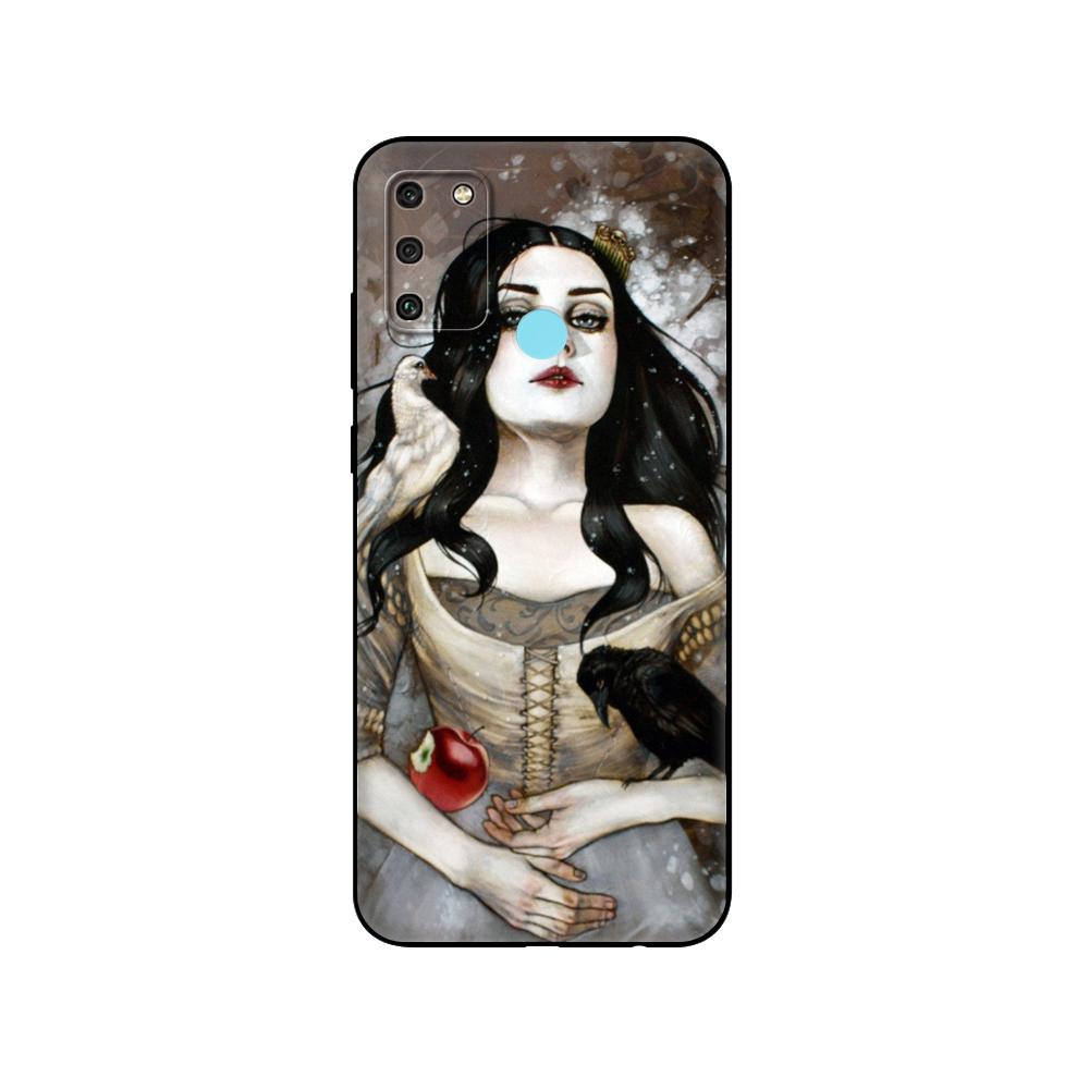 Black Tpu Case For Huawei Honor 8a 8s Prime 9 Lite Honor 9A 9C 9X Premium 9x Pro 9S Case Catrina Beautiful Rose Girl Skull Art