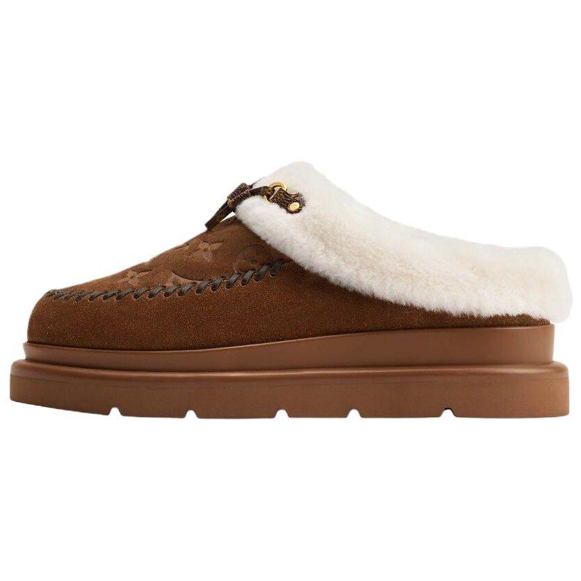 LOUIS VUITTON SKI Closed Toe Slippers Women's Dark Brown 1AITIL
