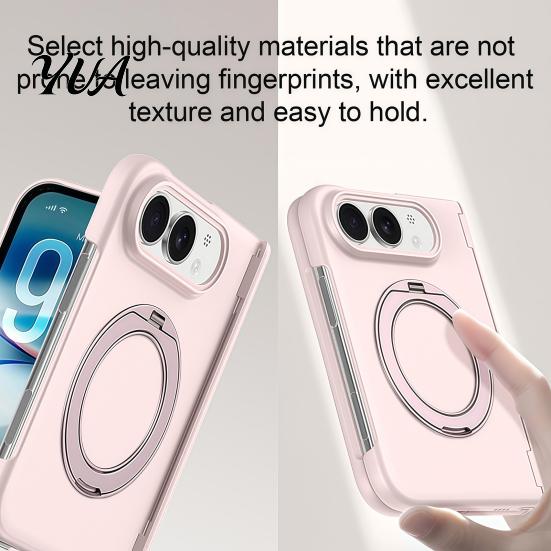 Full Body Protective Case Magnetic Phone for IPhoneDuo with 360 Degree Ring, Rotatable Non Slip Fingerprint Resistant Cover Holder, Wireless Charging