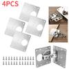 4/6/8/16pcs Hinge Repair Plate Stainless Steel Cabinet Furniture Drawer Hinge Repair Plate with Mounting Screws