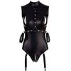 2021 Women's Latex Leather Bodysuit PVC Clubwear Femme Cosplay Costume Jumpsuit Zipper One Piece Suit Plus Size