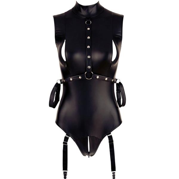 2021 Women's Latex Leather Bodysuit PVC Clubwear Femme Cosplay Costume Jumpsuit Zipper One Piece Suit Plus Size
