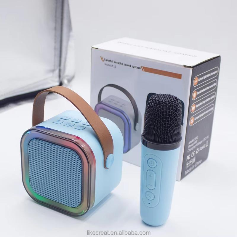 K12 Мини Беспроводной Bluetooth Портативный Динамик со Встроенным Микрофоном Домашняя Караоке Система Семейное Наружное Аудио Устройство