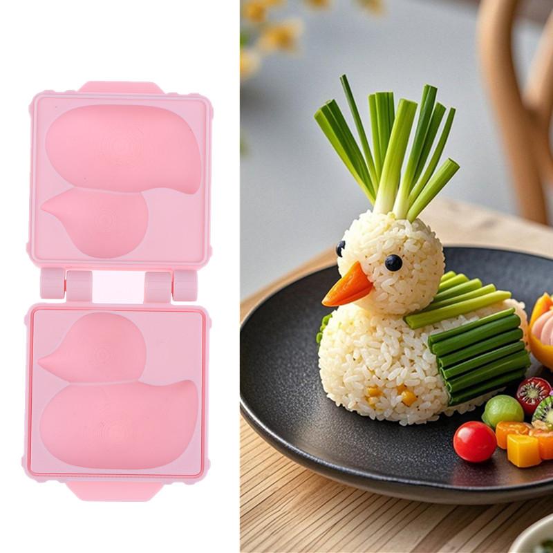 Cartoon Cute Duck Shaped Rice Mold Maker Clip Children Outdoor Plastic Duck Rice Mold Diy Maker Sushi Mold Kitchen Gadget