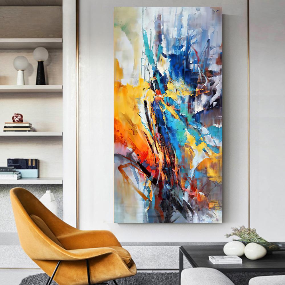 Colorful Paint Textured Abstract Oil Painting On Canvas Wall Art Posters Modern Home Decor Wall Pictures For Living Room Mural