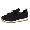 Fashion Brown Knit Breathable Sneakers Shoes Women  New Soft Sole Platform Flats Woman Plus Size 43 Non Slip Casual Shoes