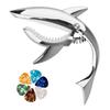 ESJNNK Capo Shark Shape Guitar Capo One Touch Alloy Guitar Capo Tast для с 6 медиаторами Прочный акустический/электрический гитара/укулеле (Серебряный)