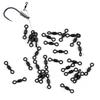 Bimoo 30pcs Carp Fishing Micro Rig Swivels for D-Rig Chod & Hinged Stiff Rigs Matt Black Fishing Terminal Accessory
