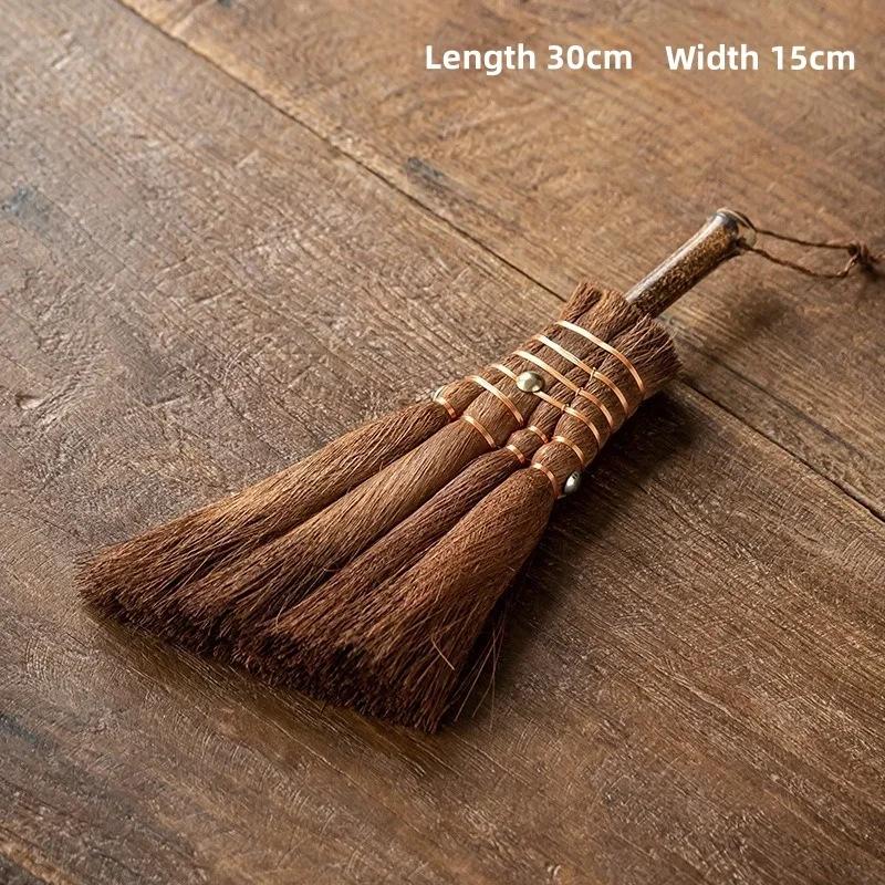 Ретро Ручная работа Коричневая Щетка для чая из волос Чайный набор Чистящая щетка Инструмент для чистки из растительного волокна Щетка для чистки подноса Кунг-фу Чайные аксессуары