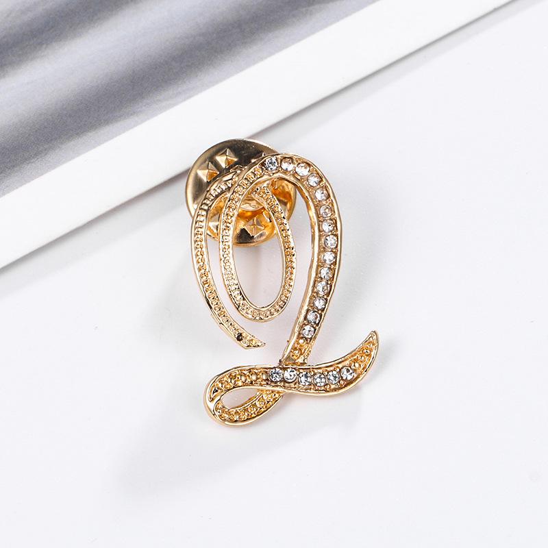 High-Precision Electroplated Vintage Alloy Brooch with Rhinestones