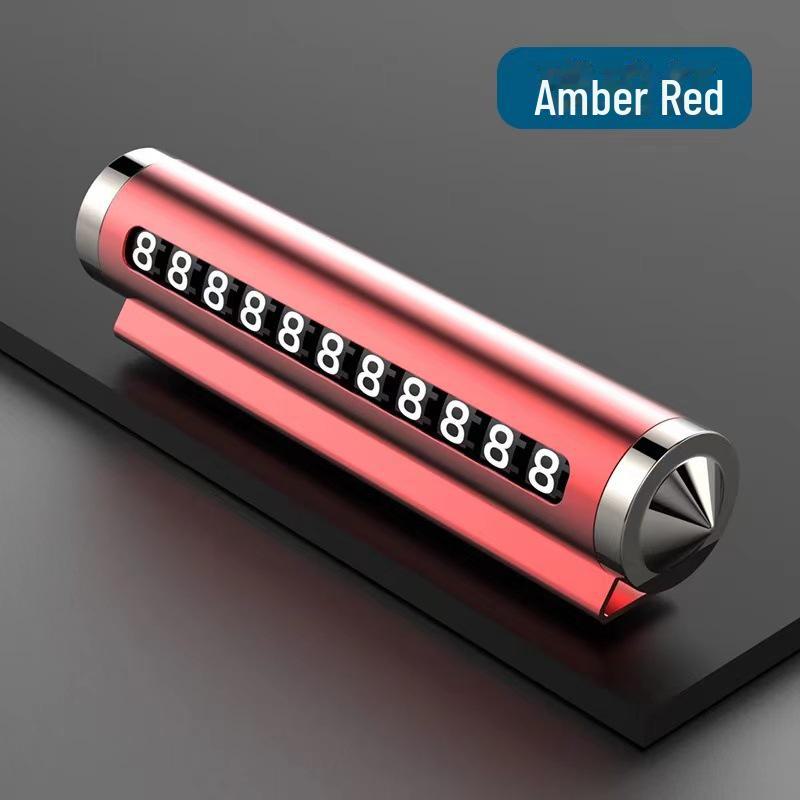 Знак парковки автомобиля из авиационного сплава и молоток безопасности с табличкой с номером телефона