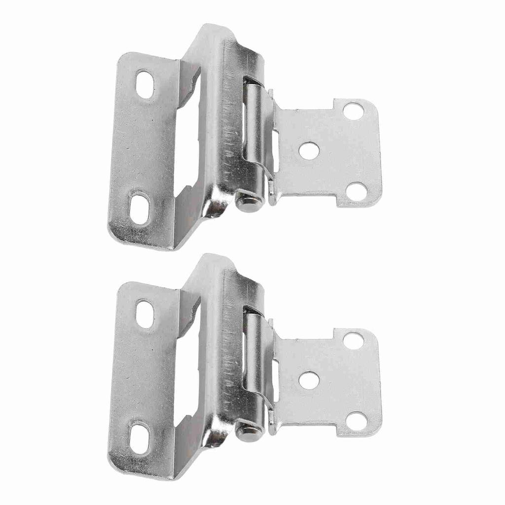 2Pcs Self Closing Cabinet Hinge 1 2in Enhanced Safety Steel Semi Wrap Overlay Cupboard Door Hinge for Kitchen Bathroom