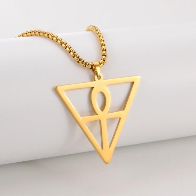 Викинг Глаз Гора Египет Шарм Подвеска Крест Анк Религиозное Ожерелье для Мужчин Женщин Амулет Винтаж Золотого Цвета Ювелирные Изделия